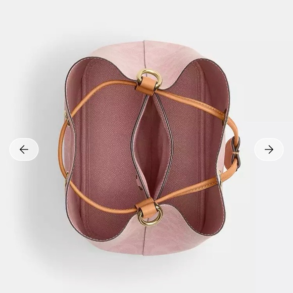 Coach Powder Pink Rowan Bucket Bag In Signature Canvas With Charms - Picture 4 of 7